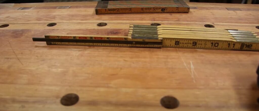 folding ruler on wood table