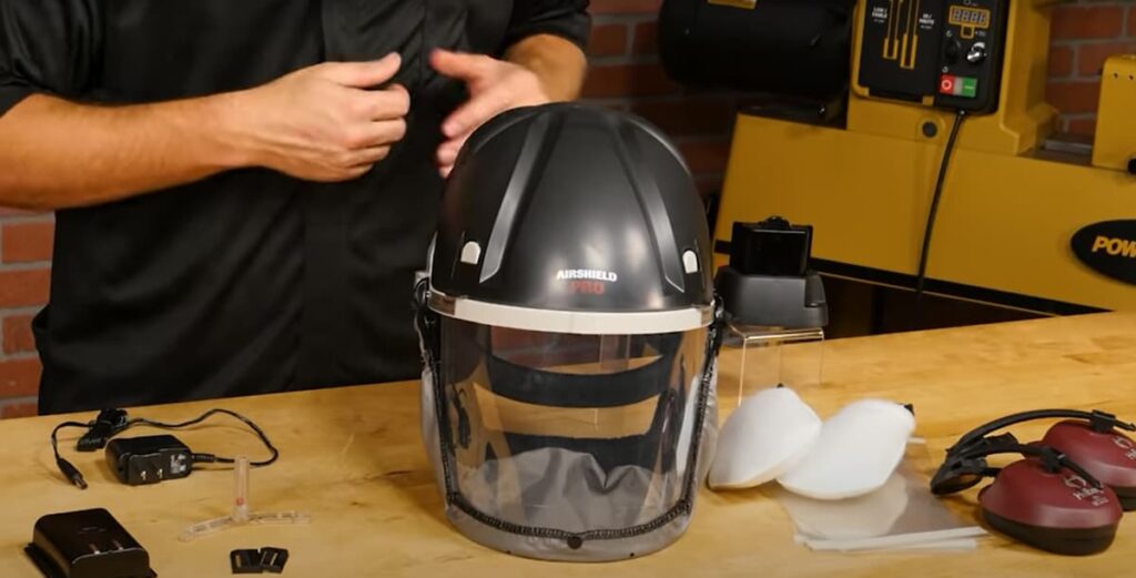 face shield with air filtration system